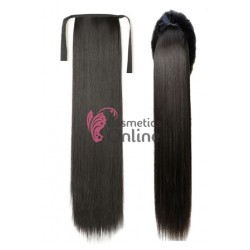 Extensie de par coada dreapta cu snur si pini 70  cm Brunet Natural CYF71544#